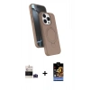 MARSİLYAN™- iPhone 14 Pro Max Kılıf İz Işık Koleksiyonu - Siyah Buffer Hayalet Cam Ekran Koruyucu + Bilvis Titan Kamera Lens - DNMR