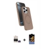 MARSİLYAN™- iPhone 14 Pro Max Kılıf İz Işık Koleksiyonu - Siyah Buffer Hayalet Cam Ekran Koruyucu + Bilvis Titan Kamera Lens - GS