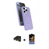 MARSİLYAN™- iPhone 14 Pro Max Kılıf İz Işık Koleksiyonu - Siyah Buffer Hayalet Cam Ekran Koruyucu + Raze Metal Kamera Lens - GD
