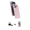 MARSİLYAN™- iPhone 14 Pro Max Kılıf İz Işık Koleksiyonu - Siyah Joko 5D Cam + Gold Bilvis Titan Kamera Lens