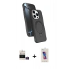 MARSİLYAN™- iPhone 14 Pro Max Kılıf İz Işık Koleksiyonu - Siyah Joko 5D Cam + Gold Bilvis Titan Kamera Lens
