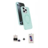 MARSİLYAN™- iPhone 14 Pro Max Kılıf İz Işık Koleksiyonu - Siyah Joko 5D Cam + Gümüş Bilvis Titan Kamera Lens