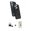 MARSİLYAN™- iPhone 14 Pro Max Kılıf İz Işık Koleksiyonu - Siyah Mat Seramik Nano Ekran Koruyucu + Bilvis Titan Kamera Lens - GD