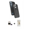 MARSİLYAN™- iPhone 14 Pro Max Kılıf İz Işık Koleksiyonu - Siyah Mat Seramik Nano Ekran Koruyucu + Bilvis Titan Kamera Lens - GD
