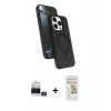 MARSİLYAN™- iPhone 14 Pro Max Kılıf İz Işık Koleksiyonu - Siyah Mat Seramik Nano Ekran Koruyucu + Gümüş Bilvis Titan Kamera Lens