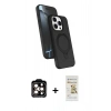 MARSİLYAN™- iPhone 14 Pro Max Kılıf İz Işık Koleksiyonu - Siyah Mat Seramik Nano Ekran Koruyucu + PVD Metal Kamera Lens - TU