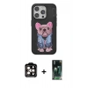 MARSİLYAN™- iPhone 14 Pro Max Kılıf İz Minimal Koleksiyonu - Siyah 360 Mat Full Body Arka Koruyucu + PVD Metal Kamera Lens - TU
