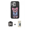 MARSİLYAN™- iPhone 14 Pro Max Kılıf İz Minimal Koleksiyonu - Siyah 6D Mat Seramik Hayalet Nano Ekran Koruyucu + PVD Metal Kamera Lens - TU