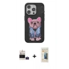 MARSİLYAN™- iPhone 14 Pro Max Kılıf İz Minimal Koleksiyonu - Siyah 6D Mat Seramik Hayalet Nano Ekran Koruyucu + Derin Mor Bilvis Titan Kamera Lens