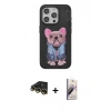 MARSİLYAN™- iPhone 14 Pro Max Kılıf İz Minimal Koleksiyonu - Siyah Bilvis 3D Mat Cam Ekran Koruyucu + Raze Metal Kamera Lens - GD