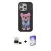MARSİLYAN™- iPhone 14 Pro Max Kılıf İz Minimal Koleksiyonu - Siyah Bilvis 5in1 3D Magic Cam Ekran Koruyucu + Bilvis Titan Kamera Lens - SH