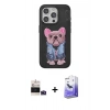 MARSİLYAN™- iPhone 14 Pro Max Kılıf İz Minimal Koleksiyonu - Siyah Bilvis 5in1 5D Magic Hayalet Cam Ekran Koruyucu + Bilvis Titan Kamera Lens - DNMR