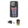 MARSİLYAN™- iPhone 14 Pro Max Kılıf İz Minimal Koleksiyonu - Siyah Buffer Cam Ekran Koruyucu + Raze Metal Kamera Lens - GD