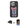 MARSİLYAN™- iPhone 14 Pro Max Kılıf İz Minimal Koleksiyonu - Siyah Buffer Hayalet Cam Ekran Koruyucu + Raze Metal Kamera Lens - GD