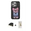 MARSİLYAN™- iPhone 14 Pro Max Kılıf İz Minimal Koleksiyonu - Siyah Mat Seramik Nano Ekran Koruyucu + Raze Metal Kamera Lens - GD