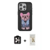 MARSİLYAN™- iPhone 14 Pro Max Kılıf İz Minimal Koleksiyonu - Siyah Mat Seramik Nano Ekran Koruyucu + PVD Metal Kamera Lens - TU