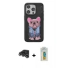 MARSİLYAN™- iPhone 14 Pro Max Kılıf İz Minimal Koleksiyonu - Siyah Polymer Nano Ekran Koruyucu + Raze Metal Kamera Lens - GS