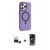 MARSİLYAN™- iPhone 14 Pro Max Kılıf Kıvılcım Asil Özel Seri - Şeffaf 360 Full Body Arka Koruyucu + Bilvis Titan Kamera Lens - SH