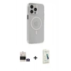 MARSİLYAN™- iPhone 14 Pro Max Kılıf Kıvılcım Asil Özel Seri - Şeffaf Pasifik Cam Ekran Koruyucu + Bilvis Titan Kamera Lens - GS