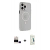 MARSİLYAN™- iPhone 14 Pro Max Kılıf Kıvılcım Asil Özel Seri - Şeffaf Pasifik Cam Ekran Koruyucu + Bilvis Titan Kamera Lens - DNMR