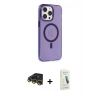 MARSİLYAN™- iPhone 14 Pro Max Kılıf Kıvılcım Asil Özel Seri - Şeffaf Pasifik Cam Ekran Koruyucu + Gold Raze Metal Kamera Lens