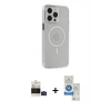 MARSİLYAN™- iPhone 14 Pro Max Kılıf Kıvılcım Asil Özel Seri - Şeffaf Royal Nano Ekran Koruyucu + Bilvis Titan Kamera Lens - SH