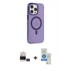 MARSİLYAN™- iPhone 14 Pro Max Kılıf Kıvılcım Asil Özel Seri - Şeffaf Royal Nano Ekran Koruyucu + Bilvis Titan Kamera Lens - DNMR
