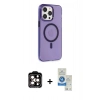 MARSİLYAN™- iPhone 14 Pro Max Kılıf Kıvılcım Asil Özel Seri - Şeffaf Royal Nano Ekran Koruyucu + PVD Metal Kamera Lens - TU