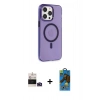 MARSİLYAN™- iPhone 14 Pro Max Kılıf Kıvılcım Asil Özel Seri - Siyah 18D Cam Ekran Koruyucu + Bilvis Titan Kamera Lens - DNMR