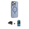 MARSİLYAN™- iPhone 14 Pro Max Kılıf Kıvılcım Asil Özel Seri - Siyah 18D Cam Ekran Koruyucu + Raze Metal Kamera Lens - GD