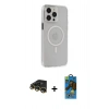 MARSİLYAN™- iPhone 14 Pro Max Kılıf Kıvılcım Asil Özel Seri - Siyah 18D Cam Ekran Koruyucu + Raze Metal Kamera Lens - GD