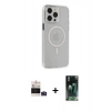MARSİLYAN™- iPhone 14 Pro Max Kılıf Kıvılcım Asil Özel Seri - Siyah 360 Mat Full Body Arka Koruyucu + Bilvis Titan Kamera Lens - DNMR