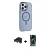 MARSİLYAN™- iPhone 14 Pro Max Kılıf Kıvılcım Asil Özel Seri - Siyah 360 Mat Full Body Arka Koruyucu + Gold Raze Metal Kamera Lens