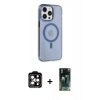 MARSİLYAN™- iPhone 14 Pro Max Kılıf Kıvılcım Asil Özel Seri - Siyah 360 Mat Full Body Arka Koruyucu + PVD Metal Kamera Lens - TU