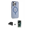 MARSİLYAN™- iPhone 14 Pro Max Kılıf Kıvılcım Asil Özel Seri - Siyah 360 Mat Full Body Arka Koruyucu + Raze Metal Kamera Lens - GS