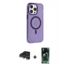 MARSİLYAN™- iPhone 14 Pro Max Kılıf Kıvılcım Asil Özel Seri - Siyah 360 Mat Full Body Arka Koruyucu + Raze Metal Kamera Lens - GS