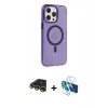 MARSİLYAN™- iPhone 14 Pro Max Kılıf Kıvılcım Asil Özel Seri - Siyah 3D Antistatik Cam Ekran Koruyucu + Gold Raze Metal Kamera Lens