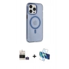 MARSİLYAN™- iPhone 14 Pro Max Kılıf Kıvılcım Asil Özel Seri - Siyah 3D Antistatik Cam Ekran Koruyucu + Gümüş Bilvis Titan Kamera Lens