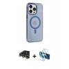 MARSİLYAN™- iPhone 14 Pro Max Kılıf Kıvılcım Asil Özel Seri - Siyah 3D Antistatik Cam Ekran Koruyucu + Raze Metal Kamera Lens - GD