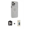 MARSİLYAN™- iPhone 14 Pro Max Kılıf Kıvılcım Asil Özel Seri - Siyah 6D Mat Seramik Hayalet Nano Ekran Koruyucu + PVD Metal Kamera Lens - TU