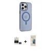 MARSİLYAN™- iPhone 14 Pro Max Kılıf Kıvılcım Asil Özel Seri - Siyah 6D Mat Seramik Hayalet Nano Ekran Koruyucu + Gümüş Bilvis Titan Kamera Lens