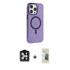 MARSİLYAN™- iPhone 14 Pro Max Kılıf Kıvılcım Asil Özel Seri - Siyah 6D Mat Seramik Hayalet Nano Ekran Koruyucu + PVD Metal Kamera Lens - TU