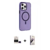 MARSİLYAN™- iPhone 14 Pro Max Kılıf Kıvılcım Asil Özel Seri - Siyah Bilvis 3D Mat Cam Ekran Koruyucu + Bilvis Titan Kamera Lens - SH