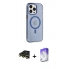 MARSİLYAN™- iPhone 14 Pro Max Kılıf Kıvılcım Asil Özel Seri - Siyah Bilvis 5in1 3D Magic Cam Ekran Koruyucu + Gold Raze Metal Kamera Lens