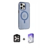 MARSİLYAN™- iPhone 14 Pro Max Kılıf Kıvılcım Asil Özel Seri - Siyah Bilvis 5in1 3D Magic Cam Ekran Koruyucu + PVD Metal Kamera Lens - TU