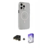 MARSİLYAN™- iPhone 14 Pro Max Kılıf Kıvılcım Asil Özel Seri - Siyah Bilvis 5in1 3D Magic Cam Ekran Koruyucu + Gold Raze Metal Kamera Lens