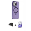 MARSİLYAN™- iPhone 14 Pro Max Kılıf Kıvılcım Asil Özel Seri - Siyah Bilvis 5in1 5D Magic Hayalet Cam Ekran Koruyucu + Raze Metal Kamera Lens - GS