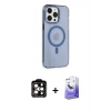 MARSİLYAN™- iPhone 14 Pro Max Kılıf Kıvılcım Asil Özel Seri - Siyah Bilvis 5in1 5D Magic Hayalet Cam Ekran Koruyucu + PVD Metal Kamera Lens - TU
