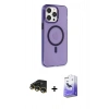 MARSİLYAN™- iPhone 14 Pro Max Kılıf Kıvılcım Asil Özel Seri - Siyah Bilvis 5in1 5D Magic Hayalet Cam Ekran Koruyucu + Raze Metal Kamera Lens - GD