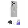 MARSİLYAN™- iPhone 14 Pro Max Kılıf Kıvılcım Asil Özel Seri - Siyah Bilvis 5in1 5D Magic Hayalet Cam Ekran Koruyucu + Raze Metal Kamera Lens - GS
